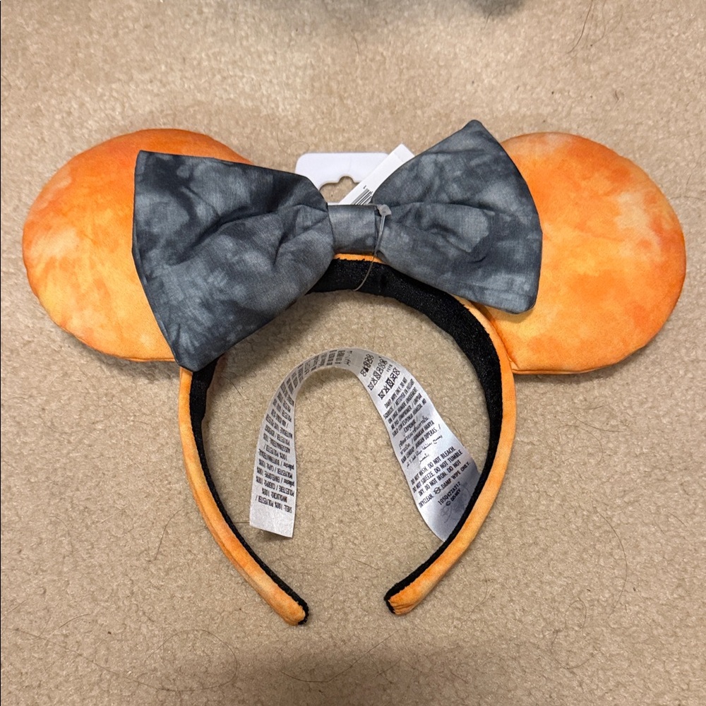 Orange and Gray Halloween Mickey Ear Headband